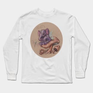 Bitty Elephant with Dragonfly (on mushroom) Long Sleeve T-Shirt